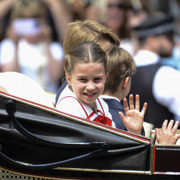 La famille royale d'Angleterre lors du défilé "Trooping the Colour" à Londres. Le 17 juin 2023