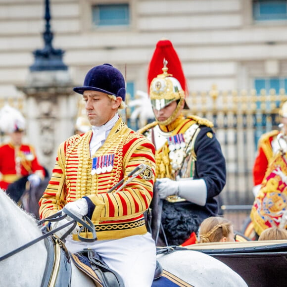 La famille royale d'Angleterre lors du défilé "Trooping the Colour" à Londres. Le 17 juin 2023