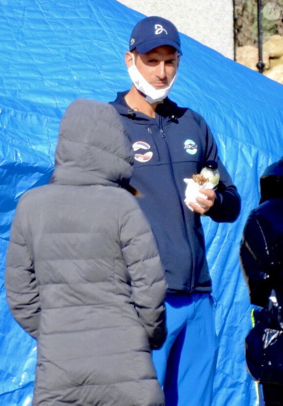 Novak Djokovic et sa femme Jelena profitent de la plage avec leurs enfants, Stefan et Tara, lors de leurs vacances à Marbella. Le 9 janvier 2021 