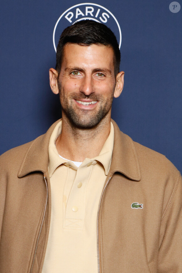 Novak Djokovic - Photocall du dernier match de la saison de la "Liqui Molly Starligue" opposant le PSG Handball à Pays d'Aix Université Club Handball et la dernière apparition de Nikola Karabatic à l'Accor Arena à Paris, France, le 31 mai 2024. © Christophe Clovis / Bestimage 