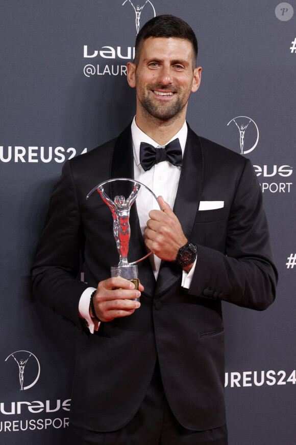 Novak Djokovic receives the Laureus World Sport Awards 2024 at Galer'a de Cristal in Madrid on April 22, 2024. Spain