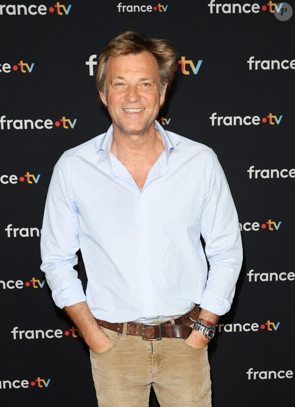 Laurent Delahousse au photocall pour la conférence de presse de rentrée de France TV à la Grande Halle de la Villette à Paris, France, le 11 juillet 2023. © Coadic Guirec/Bestimage 