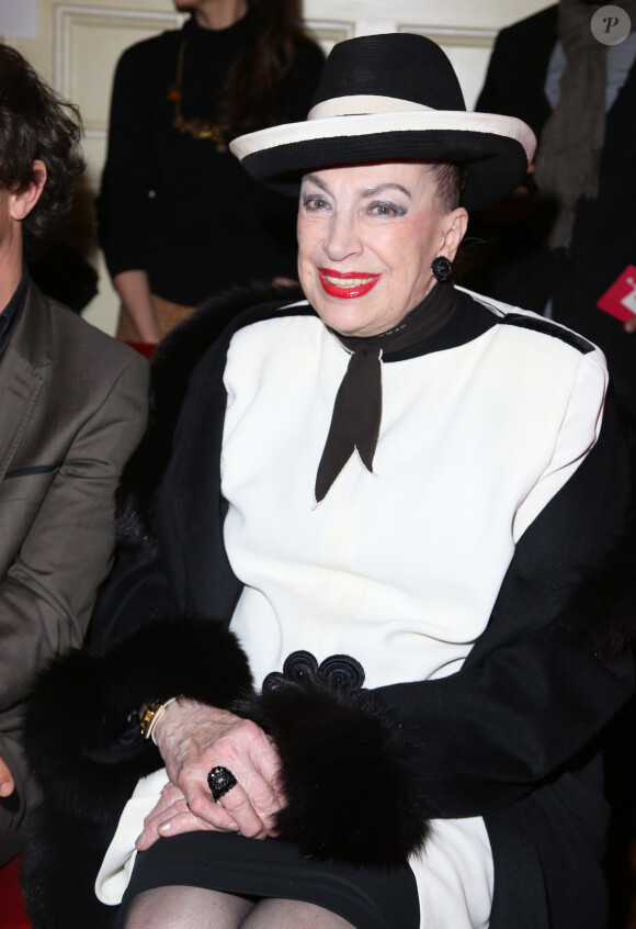 Geneviève de Fontenay - People au défilé Jacques Doucet Haute Couture collection Printemps-Eté 2015 au théâtre du Châtelet lors de la Fashion Week à Paris, le 28 janvier 2015. 