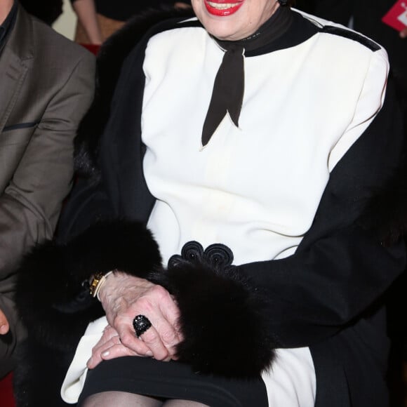 Geneviève de Fontenay - People au défilé Jacques Doucet Haute Couture collection Printemps-Eté 2015 au théâtre du Châtelet lors de la Fashion Week à Paris, le 28 janvier 2015. 