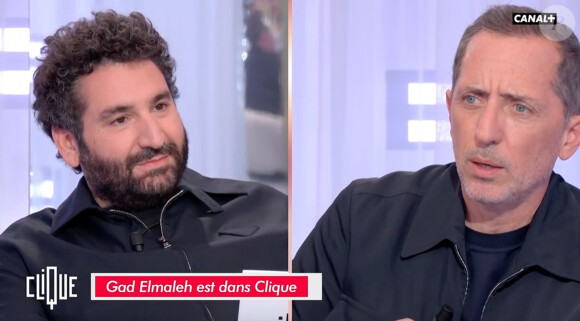 Gad Elmaleh face à Mouloud Achour sur le plateau de "Clique".