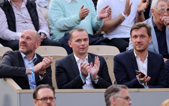 Olivier Dussopt dans les tribunes des Internationaux de France de tennis de Roland Garros 2024 à Paris le 4 juin 2024. © Jacovides-Moreau/Bestimage