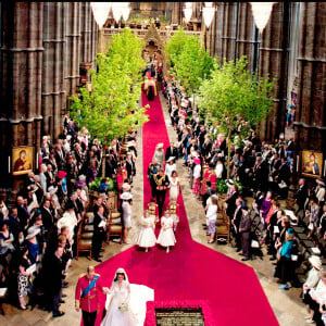 Et il a copié les arbres dans l'église !
Mariage du prince William et de Kate Middleton, duc et duchesse de Cambridge à Westmnster Abbey, le 29 avril 2011.