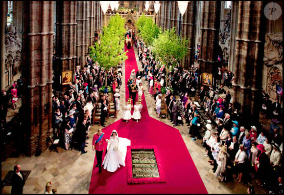 Et il a copié les arbres dans l'église !
Mariage du prince William et de Kate Middleton, duc et duchesse de Cambridge à Westmnster Abbey, le 29 avril 2011.