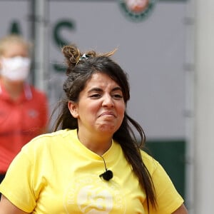 Inès Reg lors de la finale de la saison 3 de "Stars, Set et Match" au profit d'associations caritatives en marge des Internationaux de France de tennis à Roland Garros à Paris, France, le 10 juin 2021. © Dominique Jacovides/Bestimage