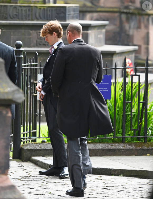 Le prince William de Galles - Mariage du duc de Westminster, Hugh Grosvenor, et Olivia Henson en la cathédrale de Chester. Le 7 juin © Justin Goff / Bestimage 