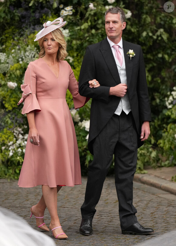 Lady Edwina Grosvenor et Dan Snow - Mariage du duc de Westminster, Hugh Grosvenor, et Olivia Henson en la cathédrale de Chester, Royaume Uni, le 7 juin 2024. © Julien Burton/Bestimage 