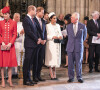 Mais la distance et les relations entre la famille royale et le couple Sussex ne le lui permettent pas
Catherine Kate Middleton, duchesse de Cambridge, le prince William, duc de Cambridge, le prince Harry, duc de Sussex, Meghan Markle, enceinte, duchesse de Sussex, le prince Charles, prince de Galles lors de la messe en l'honneur de la journée du Commonwealth à l'abbaye de Westminster à Londres le 11 mars 2019.