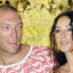 Monica Bellucci et son mari, Vincent Cassel, profitent du carnaval brésilien au stand de luxe de la bière Brahma à Rio de Janeiro, au Brésil, le 3 février 2008. Photo par Ramey Agency/ABACAPRESS.COM