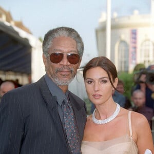 Morgan Freeman et Monica Bellucci au 26 festival du film américain de Deauville en 2000.