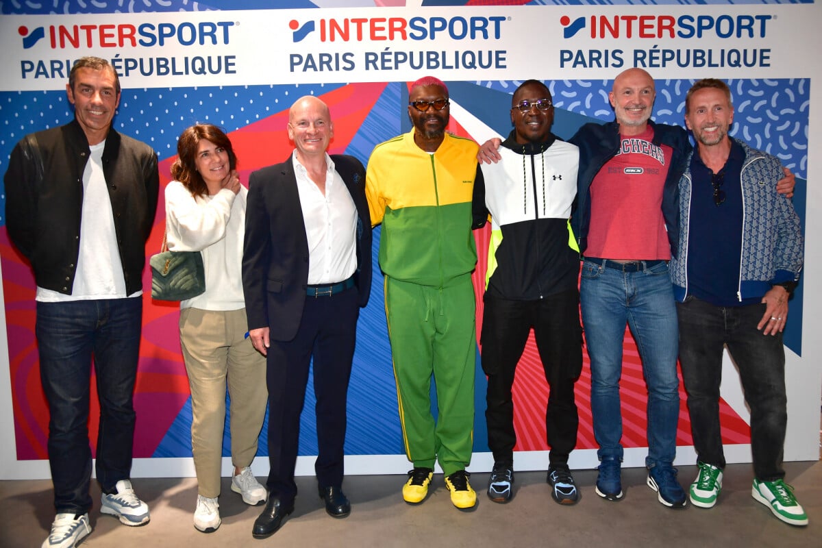 Photo Robert Pirès, Estelle Denis, Jacky Rihouet, Pdg Intersport