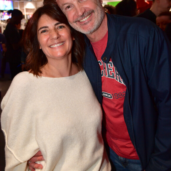 Frank Leboeuf, Estelle Denis lors de l'inauguration d'un magasin Intersport Paris République à Paris le 5 juin 2024. © Veeren / Bestimage 