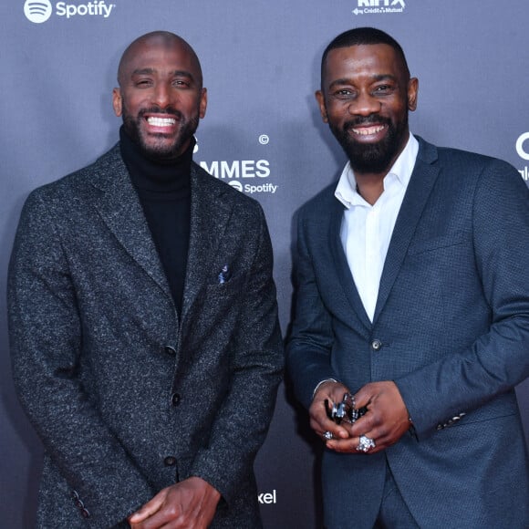 Passi et Stomy Bugsy - Photocall de la première cérémonie des Flammes, dédiée au rap au Théâtre du Châtelet à Paris. Le 11 mai 2023 © Veeren / Bestimage