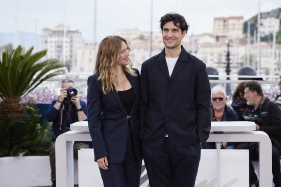 Léa Seydoux et Louis Garrel - Photocall du film "Le deuxième acte", présenté hors compétition, lors du 77ème Festival International du Film de Cannes (14 - 25 mai 2024), le 15 mai 2024. 