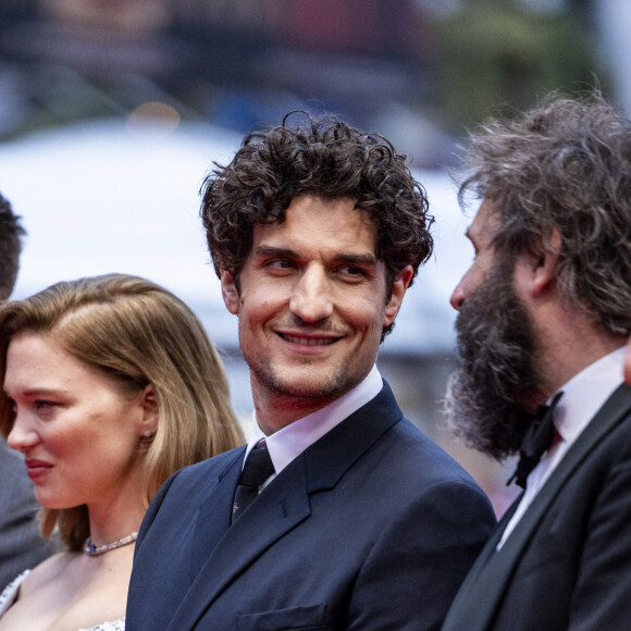 Raphaël Quenard, Léa Seydoux, Louis Garrel, Manuel Guillot - Montée des marches du film " Le deuxième acte " pour la cérémonie d'ouverture du 77ème Festival International du Film de Cannes, au Palais des Festivals à Cannes. Le 14 mai 2024 © Olivier Borde / Bestimage 