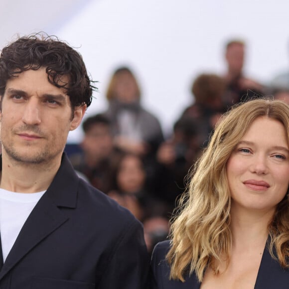 Louis Garrel, Léa Seydoux, Raphaël Quenard - Photocall du film "Le deuxième acte", présenté hors compétition, lors du 77ème Festival International du Film de Cannes (14 - 25 mai 2024), le 15 mai 2024.