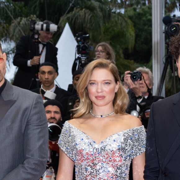 Raphaël Quenard, Léa Seydoux, Louis Garrel, Vincent Lindon - Montée des marches du film " Le deuxième acte " pour la cérémonie d'ouverture du 77ème Festival International du Film de Cannes, au Palais des Festivals à Cannes. Le 14 mai 2024 © Olivier Borde / Bestimage 