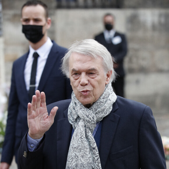 Salvatore Adamo aux obsèques de Jean-Paul Belmondo en l'église Saint-Germain-des-Prés, à Paris le 10 septembre 2021