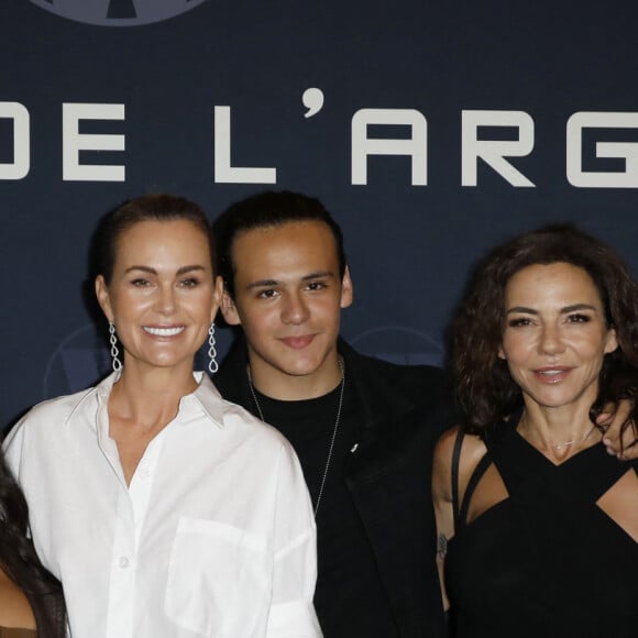 Laeticia Hallyday et sa fille Joy, Sandra Sisley et son fils Dino - Avant-Premiere du film "Largo Winch "Le Prix de L'argent" au cinéma le Grand Rex à Paris le 18 juin 2024. © Marc Ausset-Lacroix/Bestimage 