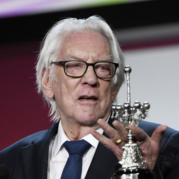 "Je pense personnellement que c'est l'un des acteurs les plus importants de l'histoire du cinéma."
Donald Sutherland reçoit un "Lifetime Achievement Award" pour l'ensemble de sa carrière, lors du Festival International du Film de Saint-Sébastien (SSIFF), le 26 septembre 2019. © Future-Image via ZUMA Press / Bestimage 