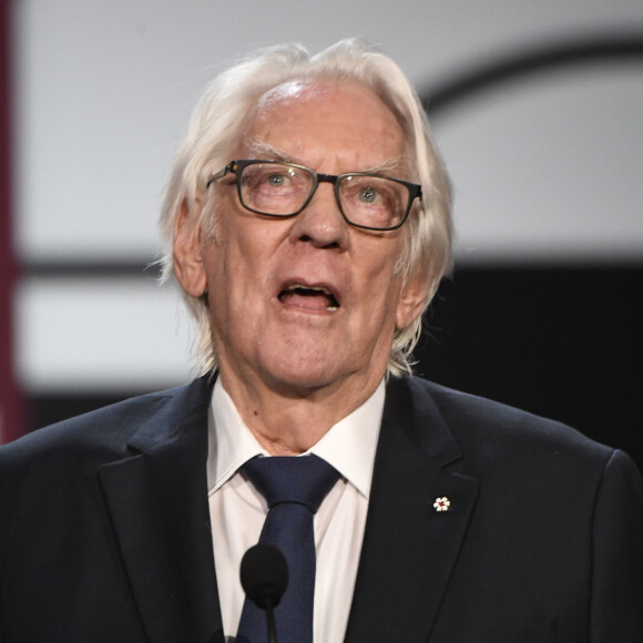 Donald Sutherland reçoit un "Lifetime Achievement Award" pour l'ensemble de sa carrière, lors du Festival International du Film de Saint-Sébastien (SSIFF), le 26 septembre 2019. 