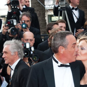 Thierry Ardisson et Audrey Crespo-Mara arrivant pour la projection de 'Lawless' présenté en compétition lors du 65ème Festival International du Film de Cannes, au Palais des Festivals à Cannes, dans le sud de la France, le 19 mai 2012. Photo par Genin-Guignebourg/ABACAPRESS.COM