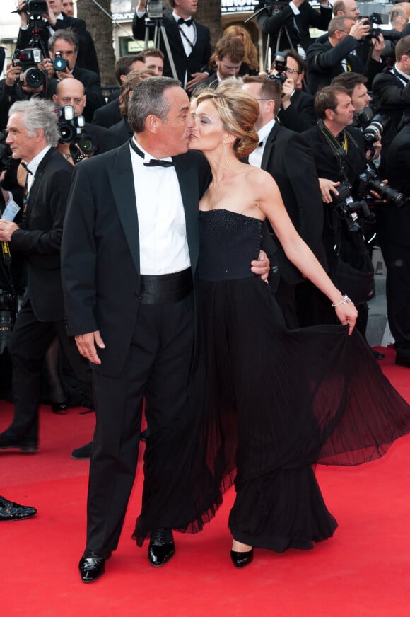 Thierry Ardisson et Audrey Crespo-Mara arrivant pour la projection de 'Lawless' présenté en compétition lors du 65ème Festival International du Film de Cannes, au Palais des Festivals à Cannes, dans le sud de la France, le 19 mai 2012. Photo par Genin-Guignebourg/ABACAPRESS.COM