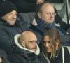 Ils avaient été violamment cambriolés chez eux. 
Patrick Bruel, Vitaa (enceinte de son 3ème enfant) et son mari Hicham Bendaoud - People lors de la huitième de finale aller de la Ligue des champions entre le PSG et le Real Madrid au Parc des Princes à Paris le 15 février 2022. © Cyril Moreau/Bestimage