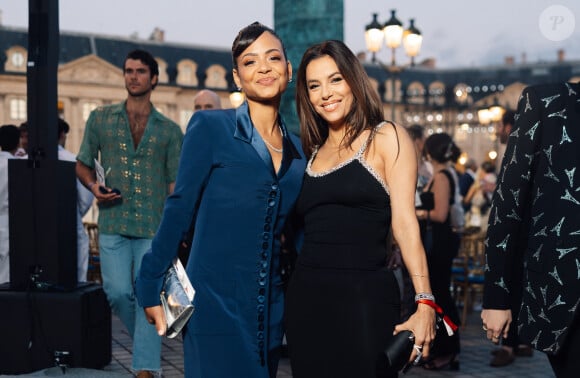 Christina Milan et Eva Longoria - Arrivées au défilé de mode "Vogue World" sur la Place Vendôme lors de la fashion week de Paris, le 23 juin 2024. © Tiziano Da Silva-Pierre Perusseau/Bestimage 
