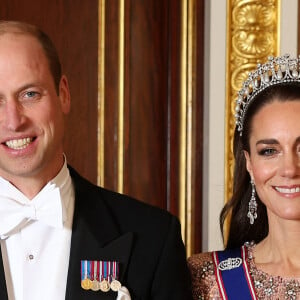 William, prince de Galles et Kate Middleton, princesse de Galles lors d'une réception pour les corps diplomatiques au palais de Buckingham à Londres le 5 décembre 2023