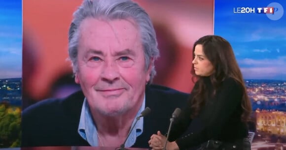 Captures d'écran d'Anouchka Delon qui a pris la parole face aux dernières accusations de son frère, Anthony sur le plateau du JT de Audrey Crespo-Mara sur TF1 le 7 janvier 2023.