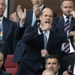 Le prince William, prince de Galles, dans les tribunes du match de l'Euro 2024 "Angleterre - Suisse (1-1 / 5-3 tab)" à Dusseldorf, le 6 juillet 2024. 