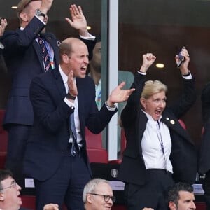 Le prince William, prince de Galles, dans les tribunes du match de l'Euro 2024 "Angleterre - Suisse (1-1 / 5-3 tab)" à Dusseldorf, le 6 juillet 2024. 