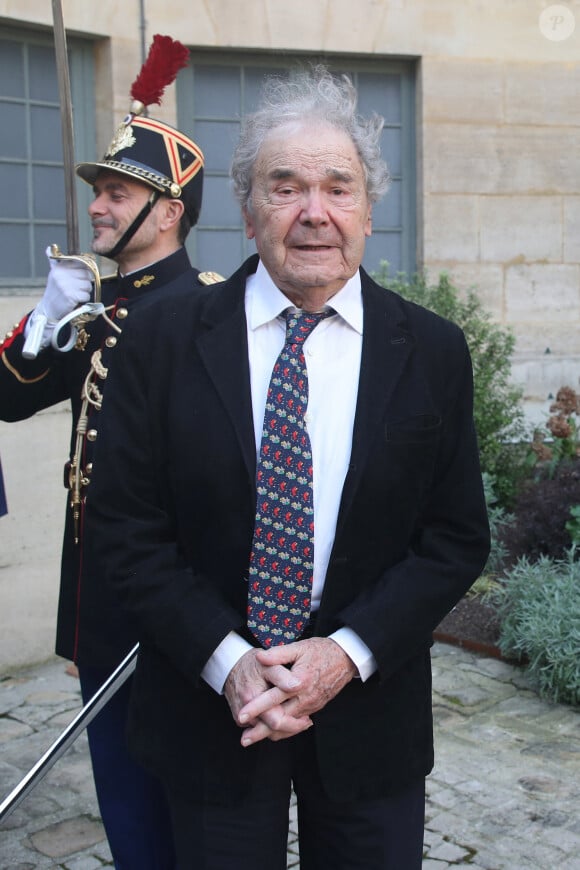 Exclusif - Pierre Perret - Réception de Sylviane Agacinski à l'Académie Française à Paris le 14 Mars 2024. La philosophe Sylviane Agacinski a fait son entrée ce jeudi à l'Académie française. Onzième femme de l'histoire à intégrer l'institution, elle avait été élue en juin 2023. © Bertrand Rindoff / Bestimage