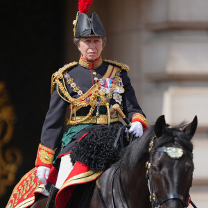 En juin dernier, la princesse Anne a été victime d'un accident de cheval à son domicile de Gatcombe Park, dans le Gloucestershire.
La princesse Anne d'Angleterre - Les membres de la famille royale regardent le défilé Trooping the Colour depuis un balcon du palais de Buckingham à Londres lors des célébrations du jubilé de platine de la reine