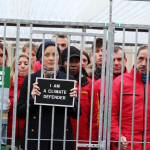 Marion Cotillard Paris le 15 Novembre 2013 Afin de protester contre l'emprisonnement de 28 militants de Greenpeace en Russie, l'association ecologiste s'est donnee rendez-vous au Palais Royal pour manifester en faveur des detenus. De nombreuses personnalites du monde artistique et politique sont venus soutenir le mouvement.