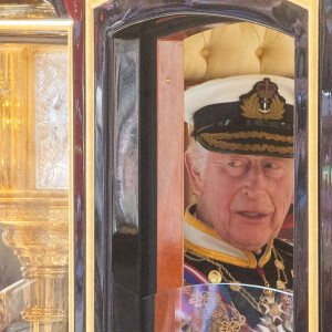 Le roi Charles III d'Angleterre et la reine consort Camilla Parker Bowles à la sortie du palais de Westminster, après l'ouverture officielle du parlement britannique, à Londres. Le 17 juillet 2024 © Tayfun Salci / Zuma Press / Bestimage 