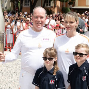 Arrivée de la flamme olympique à Monaco en présence de Charlene et Albert de Monaco, 18 juin 2024. Photo de David Niviere/ABACAPRESS.COM