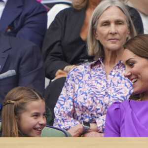 La princesse Catherine de Galles, La princesse Charlotte lors de la finale Hommes du tournoi de tennis de Wimbledon. Le 14 juillet 2024