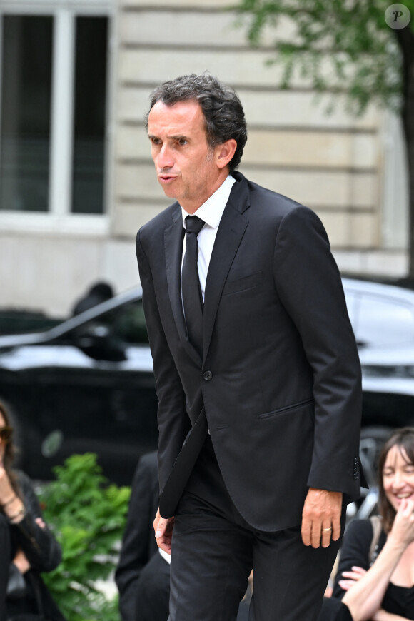 Alexandre Bompard - Arrivées aux obsèques de Nonce Paolini en l'église Saint-Honoré-d'Eylau, 66 bis, avenue Raymond-Poincaré à Paris, France, le 23 juillet 2024.