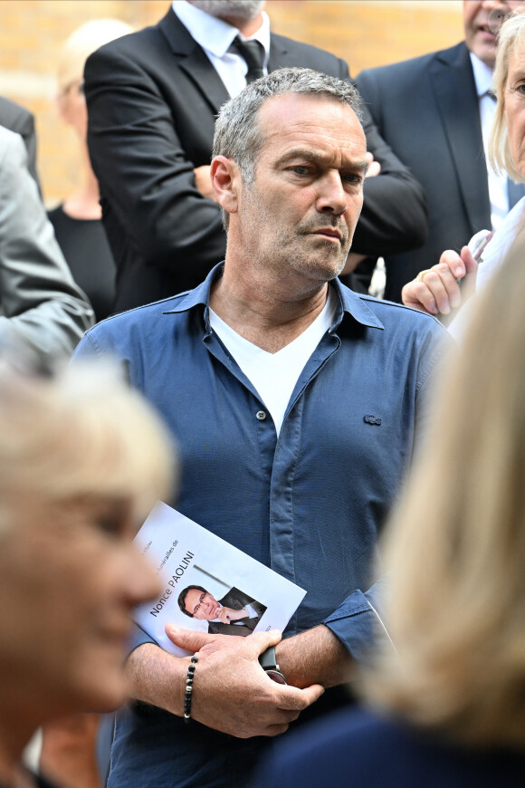 Marc-Emmanuel Dufour - Sorties des obsèques de Nonce Paolini en l'église Saint-Honoré-d'Eylau, 66 bis, avenue Raymond-Poincaré à Paris, France, le 23 juillet 2024. 