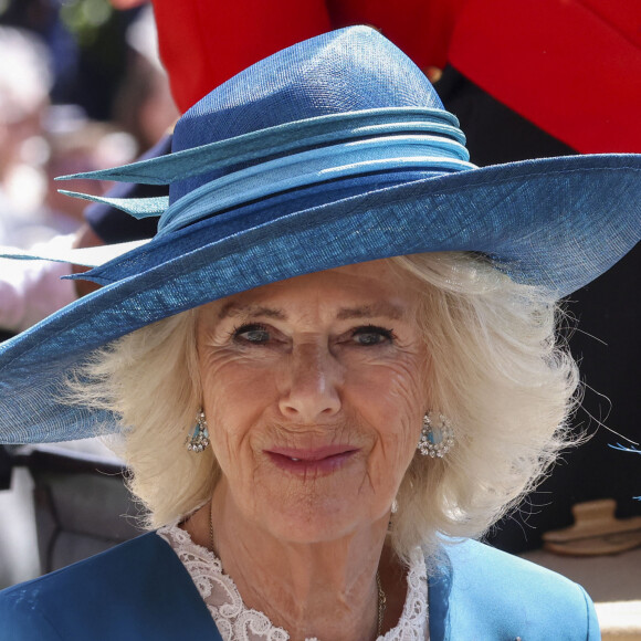 La reine consort d'Angleterre Camilla Parker Bowles - La famille royale d'Angleterre aux courses hippiques "Royal Ascot 2024" à Ascot. Le 19 juin 2024 © Tim Merry / MirrorPix / Bestimage 