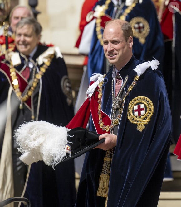 le prince William, prince de Galles - La famille royale d'Angleterre lors du Service de l'Ordre de la Jarretière au Château de Windsor le 17 juin 2024. 