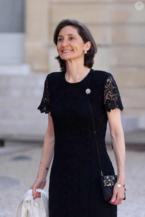 Amélie Oudéa-Castéra - Dîner d'état en l'honneur du président des Etats-Unis et sa femme au palais de l'Elysée à Paris, à l'occasion de leur visite officielle en France. Le 8 juin 2024 © Jacovides-Moreau / Bestimage 