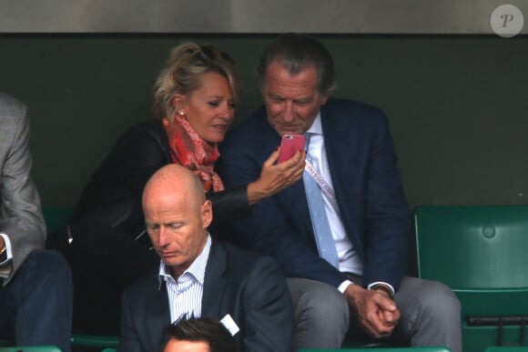 Sophie Davant et William Leymergie pendant un match de Roland-Garros à Paris, le 26 mai 2015. ABACAPRESS.COM