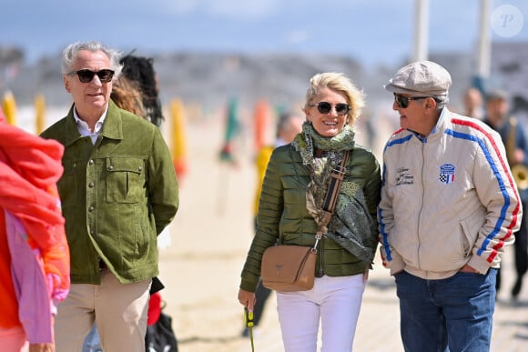 William Leymergie, Sophie Davant et Claude Lelouch célèbrent le 100e anniversaire de l'inauguration des Planches de Deauville, le samedi 6 juillet 2024. Franck Castel/ABACAPRESS.COM